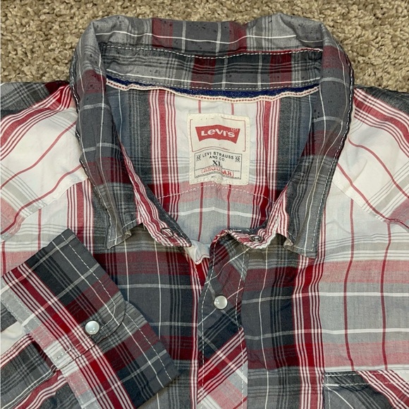 Levi’s pearl snap casual button down long sleeve shirt size XL western cowboy - Picture 1 of 7
